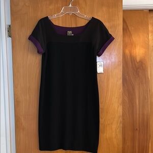 Taylor Elegant Black and Purple Dress